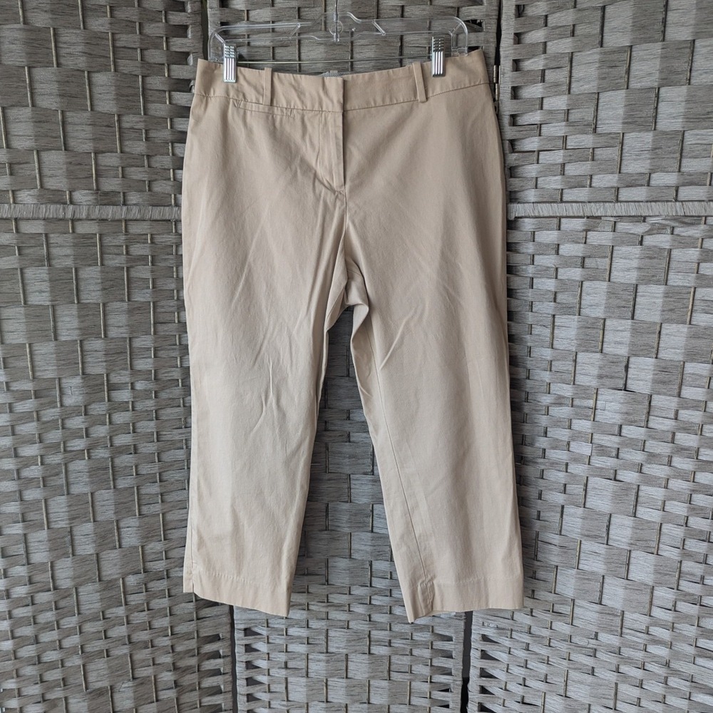 Talbots Pants Tan Curvy Fit Cropped Chino Trousers‎ 10P Office Preppy Neautral